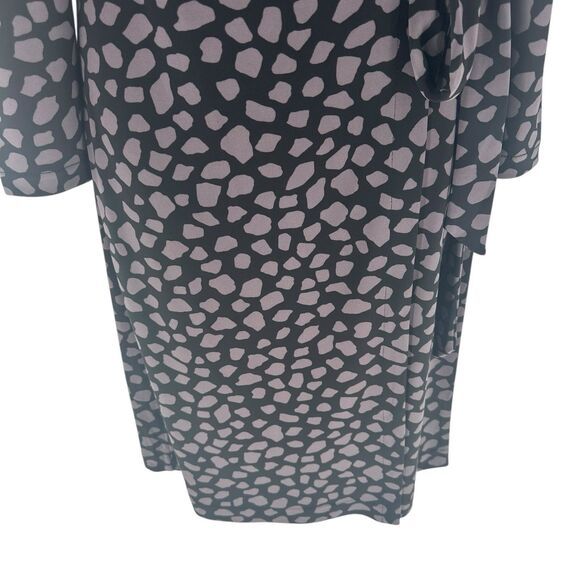 Ann Taylor Dress Womens Petite 2 Black Print Wrap Long Sleeve Jersey Knit NEW - Picture 10 of 16